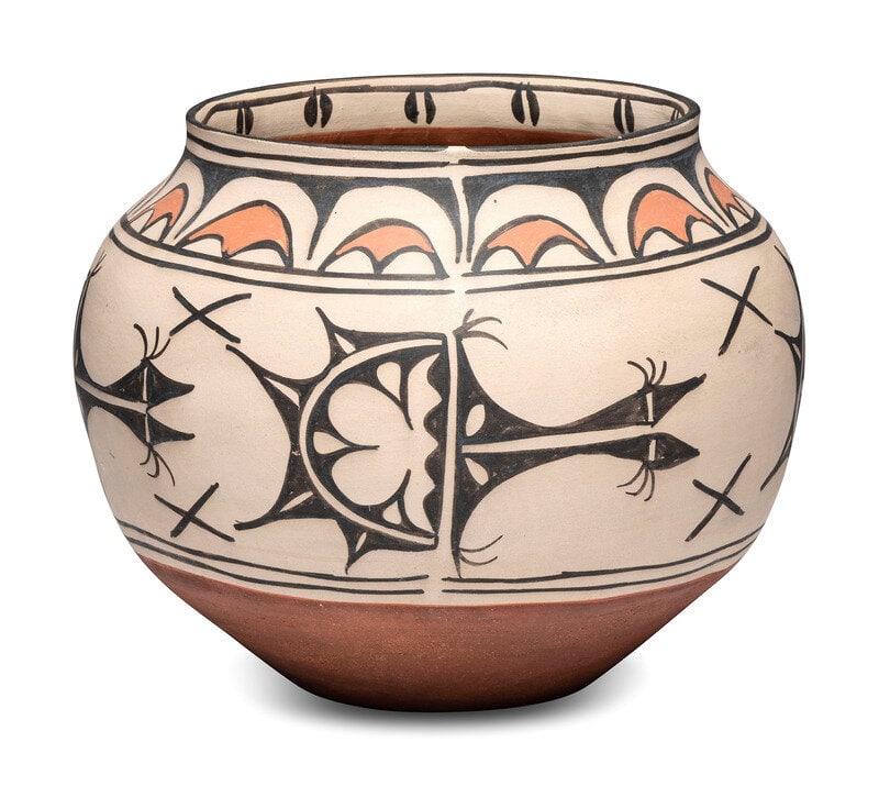 San Ildefonso Polychrome Pottery Storage Jar (1 of 3)