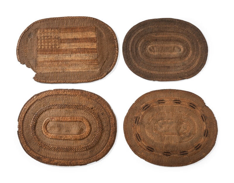 Tlingit Basketry Placemats, with American Flag (1 of 3)