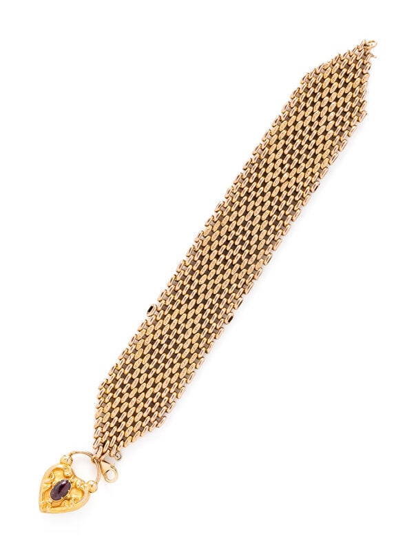 YELLOW GOLD BRACELET WITH VICTORIAN CHARM (1 of 2)
