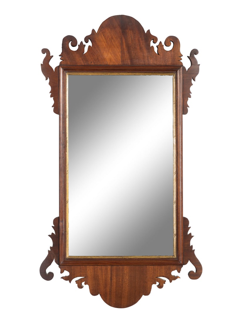 A Chippendale Carved Mahogany and Parcel Gilt Mirror (1 of 14)