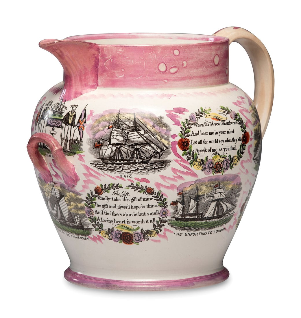 An Unusually Large Lug-Handled Sunderland Lustreware Jug (1 of 5)