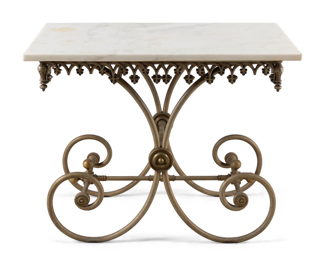 A French Steel and Marble Pastry Table (1 of 3)