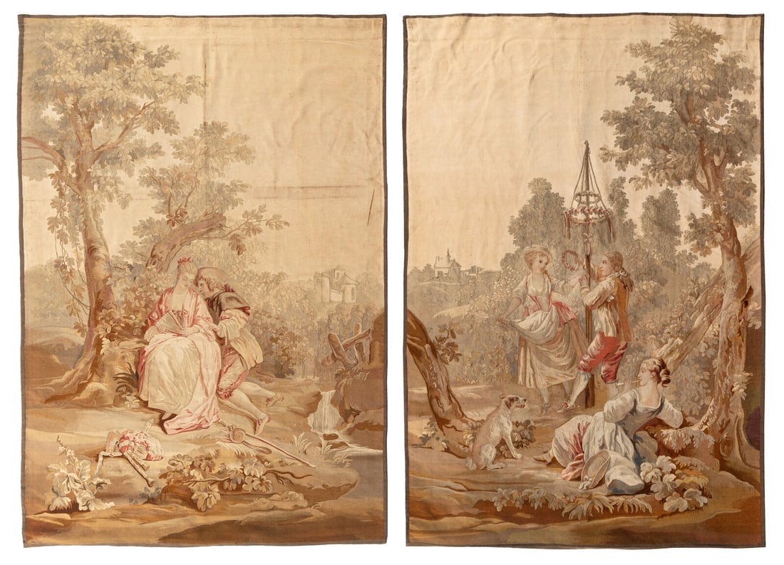 A Pair of Aubusson Wool Tapestries (1 of 5)