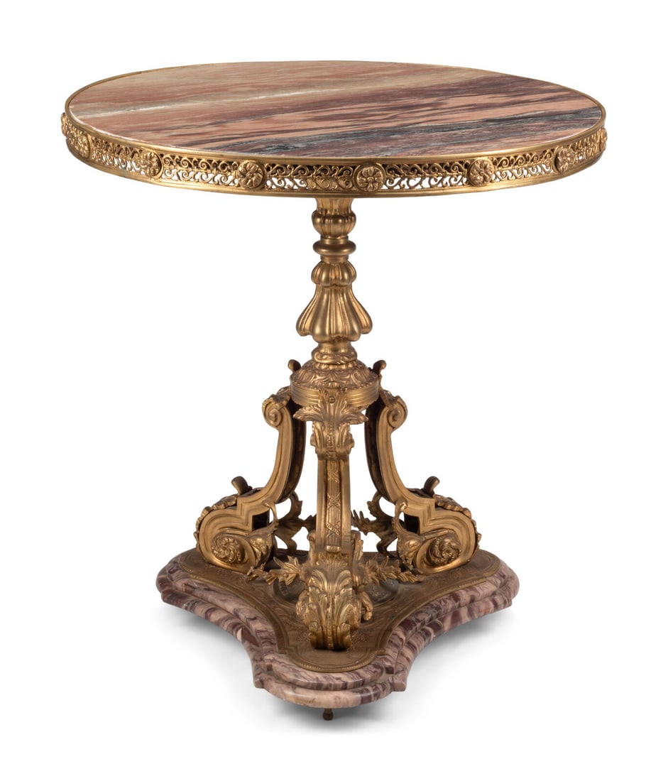 A French Gilt Bronze and Marble Guéridon (1 of 3)
