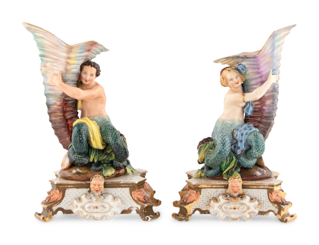 A Pair of Continental Porcelain Figural Vases (1 of 5)