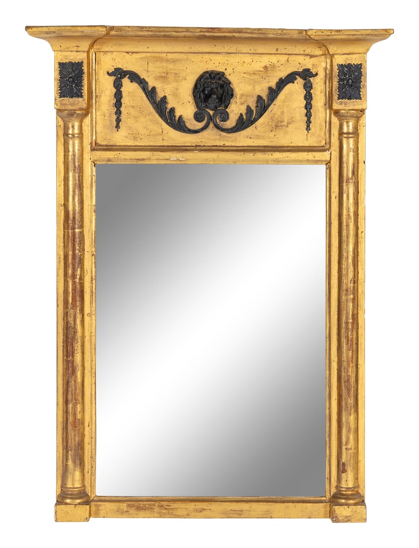 A Regency Part Ebonized Giltwood Mirror (1 of 2)