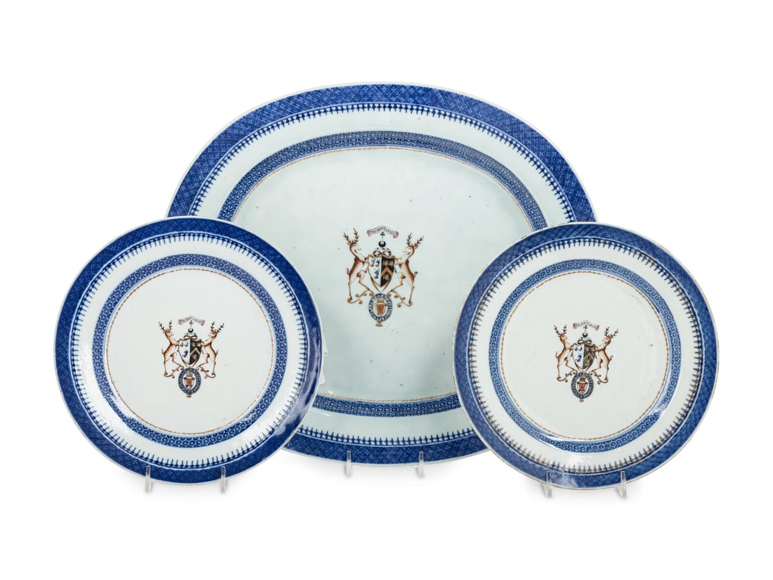 Three Chinese Export Porcelain Armorial Articles (1 of 2)