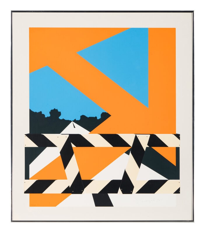Allan D’Arcangelo (American, 1930–1998) Bridge Barrier, 1969: Allan D’Arcangelo (American, 1930–1998) Bridge Barrier, 1969 screenprint signed, dated, and numbered 92/120 in pencil 25 1/2 x 22 1/4 inches. This lot is located in Chicago.