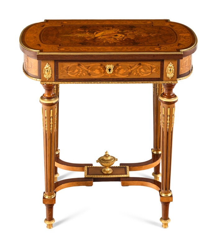 A Louis XVI Style Gilt Bronze Mounted Marquetry Dressing Table (1 of 4)