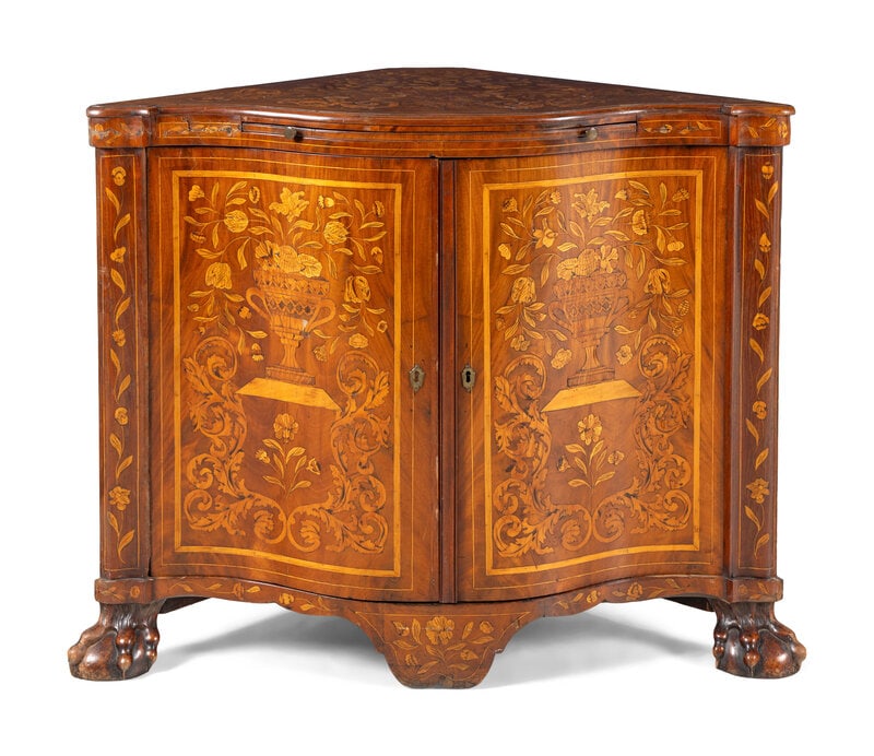 A Dutch Marquetry Corner Cabinet (1 of 7)