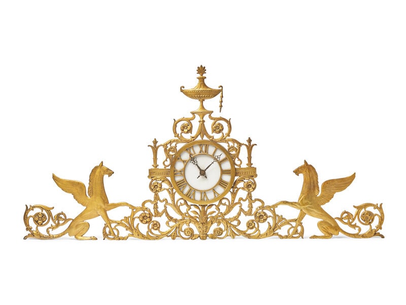 An Adamesque Gilt-Bronze Wall Clock in the Style of Edward F. Caldwell (1 of 2)
