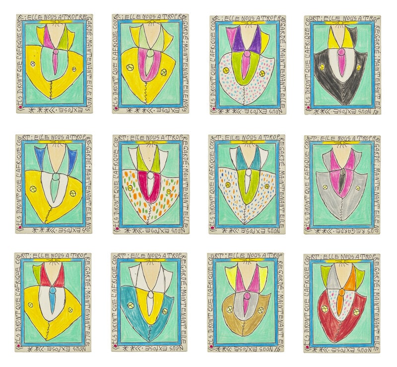 Frédéric Bruly Bouabré
(Ivorian, 1923-2014)
Untitled (Ils Diront), A Group of 12 Work (1 of 2)