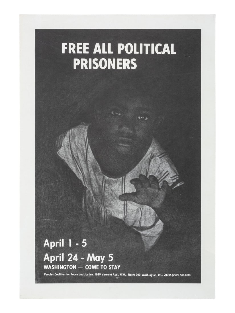 [AFRICAN AMERICANA - CIVIL RIGHTS]. Free All Political Prisoners. Washington, DC: People's Coalition (1 of 1)