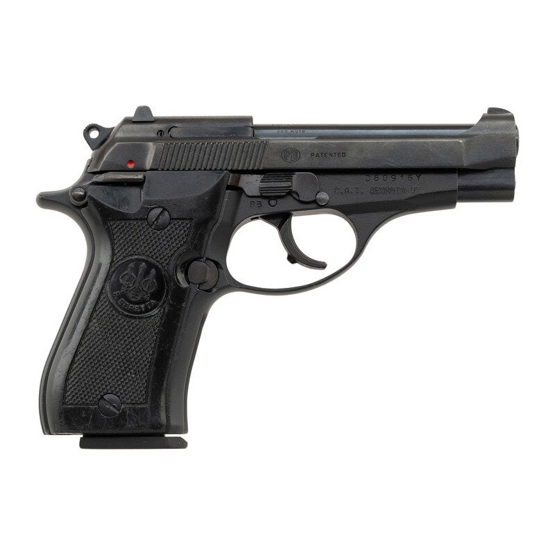 *Beretta Model 84B: *Beretta Model 84B .380 ACP. 3.81" barrel length. SN: D80916Y. Blued metal finish overall with black synthetic Beretta logo grips and mounting two-dot rear notch and front blade sights. Simple blowbac