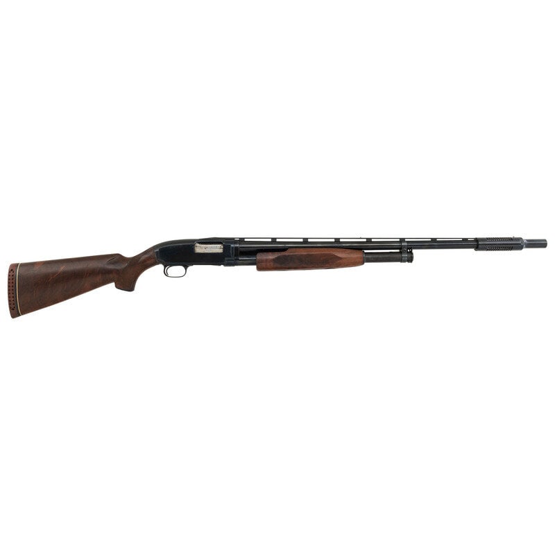 *Winchester, Model 12, Deluxe with Cutts Compensator: *Winchester, Model 12, Deluxe with Cutts Compensator 12 Gauge. 29.375" barrel length (with Compensator). SN: Y2007308. 2.75" chamber length. Modified choke. Blued metal finish overall with jeweled bol