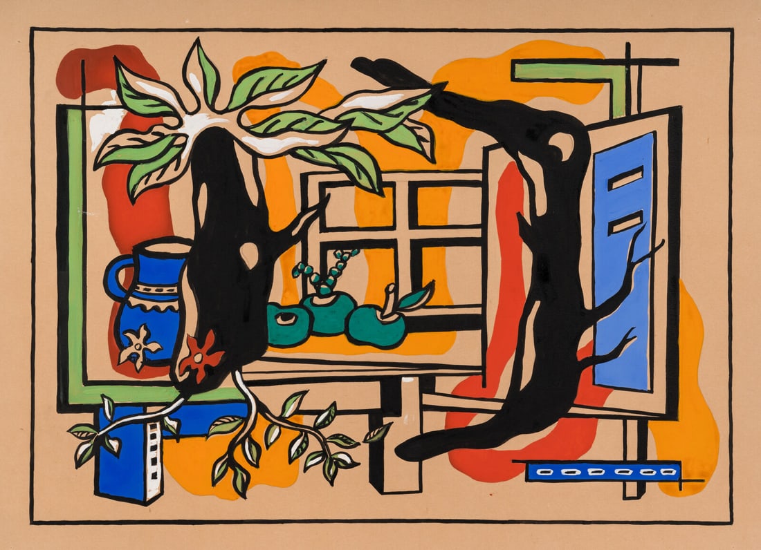 Fernand Léger  (French, 1881–1955) Nature Morte aux Pommes et Pichet devant la Fenê (1 of 3)