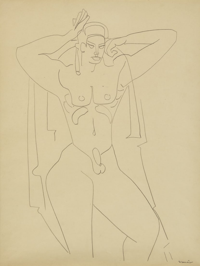 Gaston Lachaise (American/French, 1882–1935) Male Nude, c. 1932: Gaston Lachaise (American/French, 1882–1935) Male Nude, c. 1932 Pencil on paper Signed 'G Lachaise' (lower right) Sheet size: 24 1/8 × 19 in. We wish to thank Virginia Budny, author of the forthcom