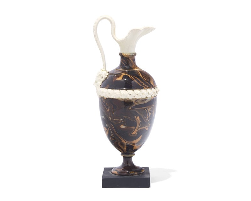 A Wedgwood and Bentley Agateware and Creamware Ewer (1 of 4)