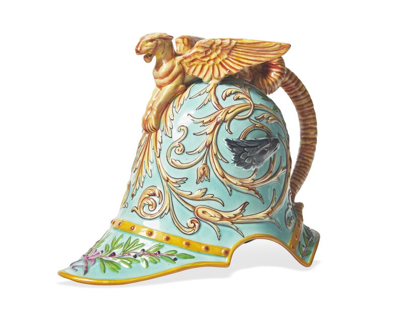 A Wedgwood Majolica Helmet Pitcher (1 of 5)