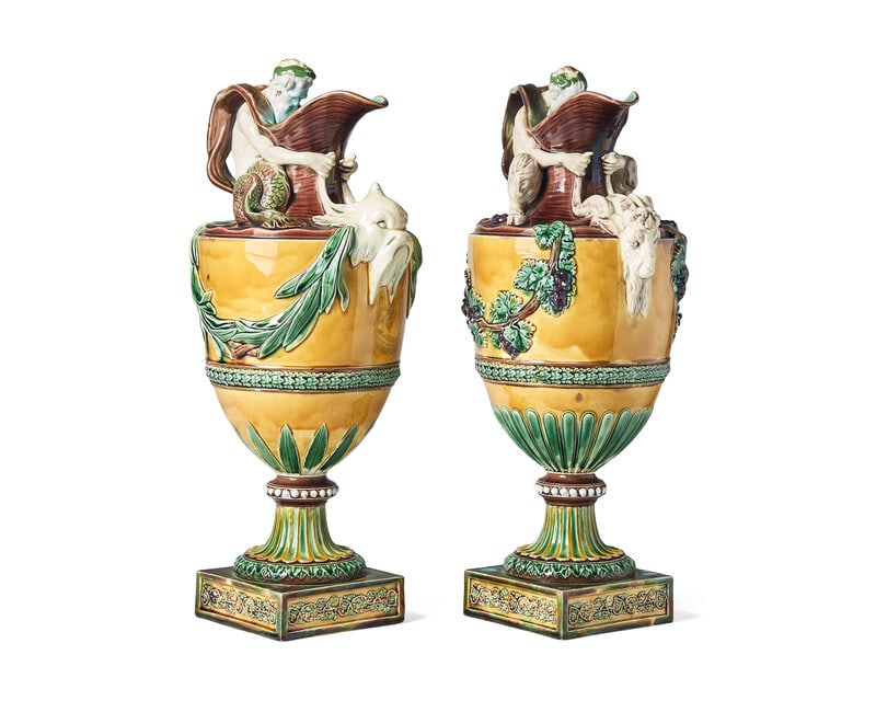 A Pair of Wedgwood Majolica Ewers (1 of 3)