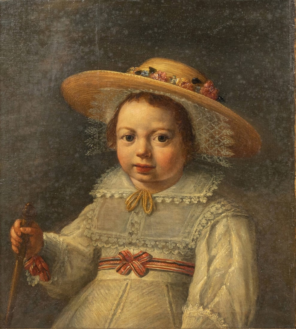 Circle of Paulus Moreelse (Dutch, 1571-1638)  Portrait of a Child in Straw Hat (1 of 6)