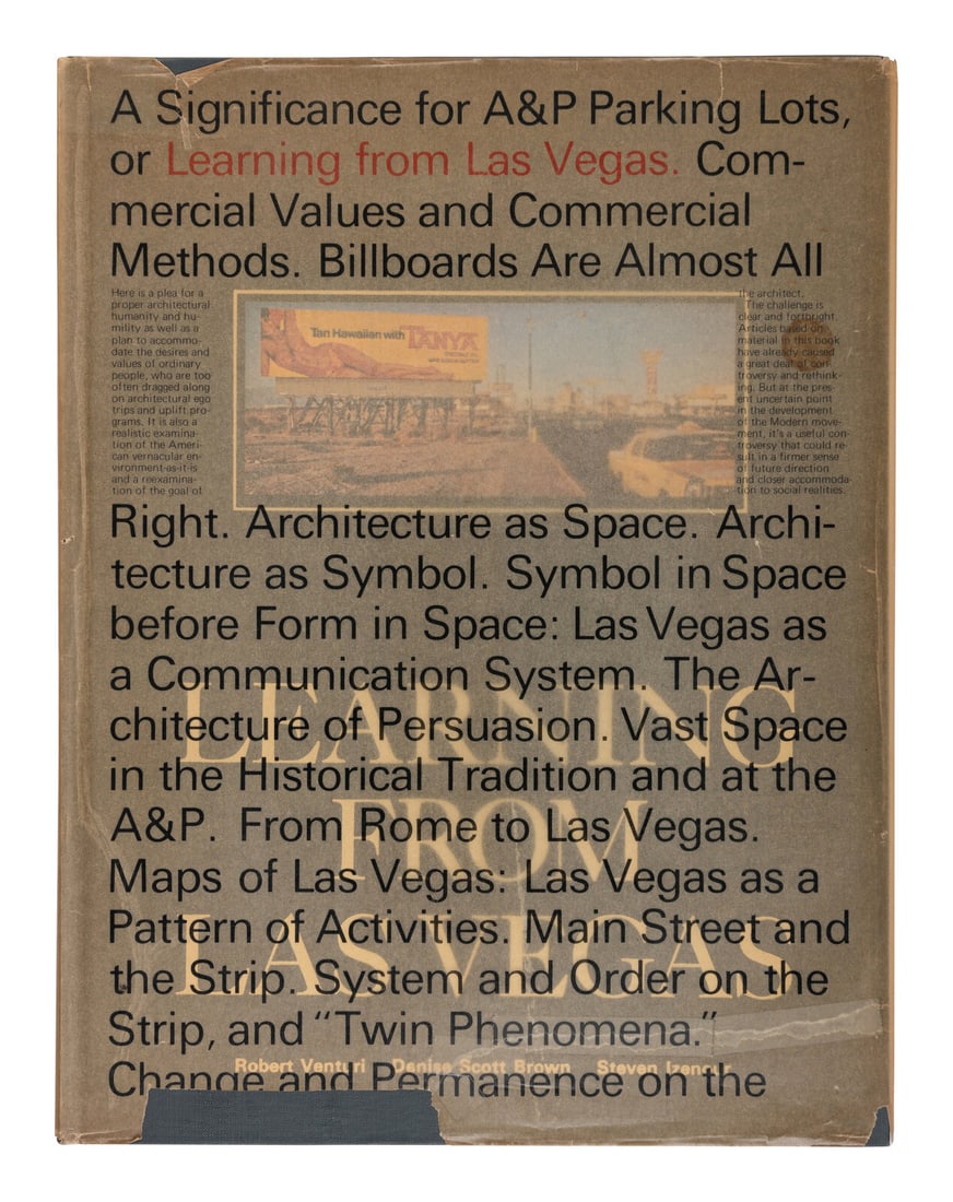 [ARCHITECTURE]. VENTURI, Robert et al. Learning from Las Vegas. Cambridge, 1972. FIRST EDITION. (1 of 2)
