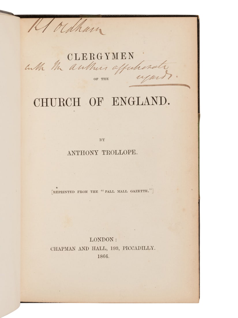 [BINDINGS]. TROLLOPE, Anthony. A group of 40 uniformly bound works, MANY FIRST EDITIONS, in 86 vols. (1 of 2)