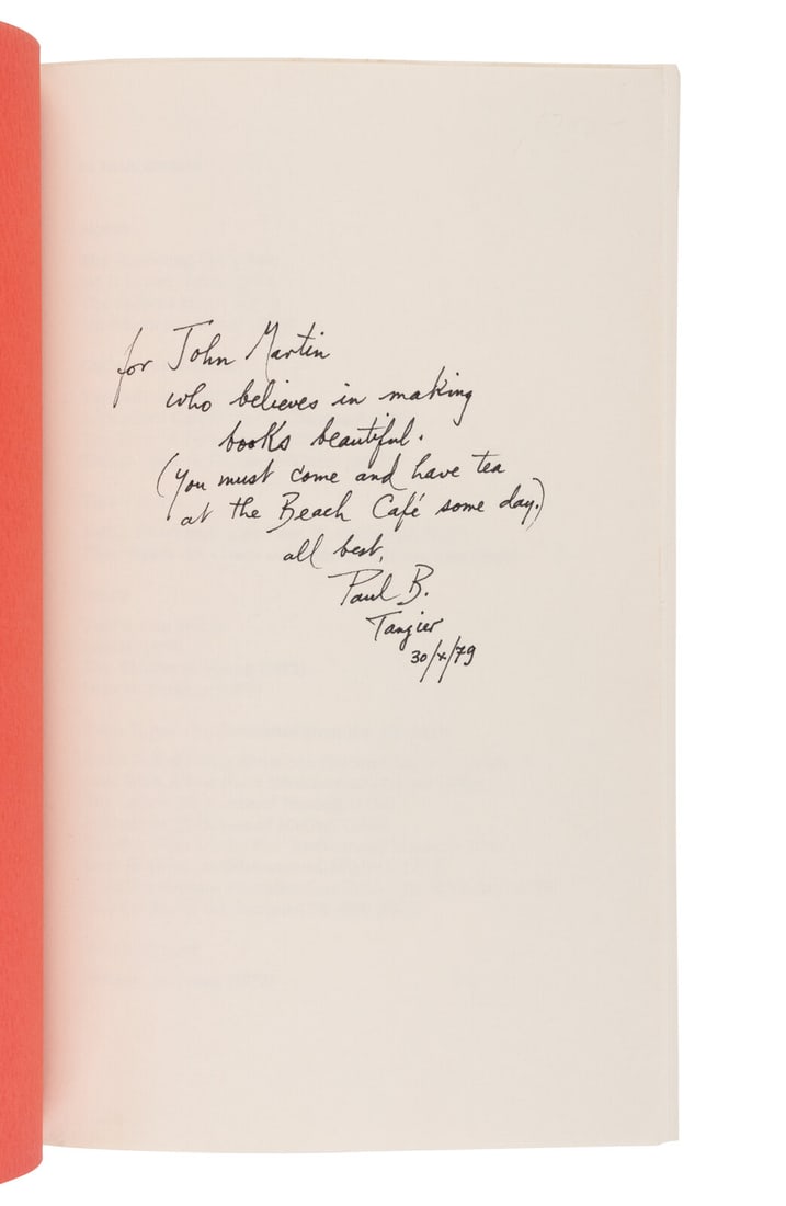 [FINE PRESS -- BLACK SPARROW PRESS]. BOWLES. Collected Stories. 1979. ONE OF 5 PRESENTATION COPIES. (1 of 3)