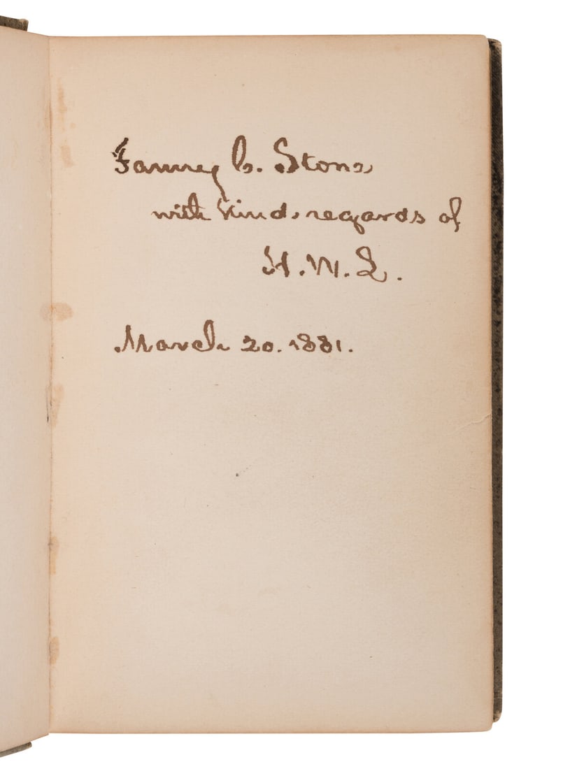LONGFELLOW, Henry Wadsworth.?The Longfellow Birthday-Book. Bos., 1881. FIRST EDITION. INSCRIBED. (1 of 3)
