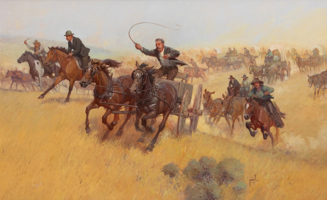 Robert Pummill (American, b. 1936) Land Rush (1 of 3)