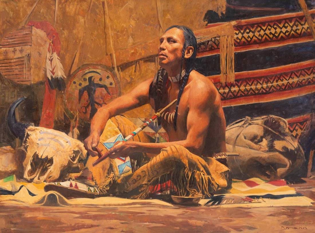 David Mann (American, b. 1948) Recollection of Dream: David Mann (American, b. 1948) Recollection of Dream oil on canvas signed D. Mann (lower right) 30 x 40 inches Property from the Collection of a Missouri Company Provenance: Altermann Galleries, Dalla