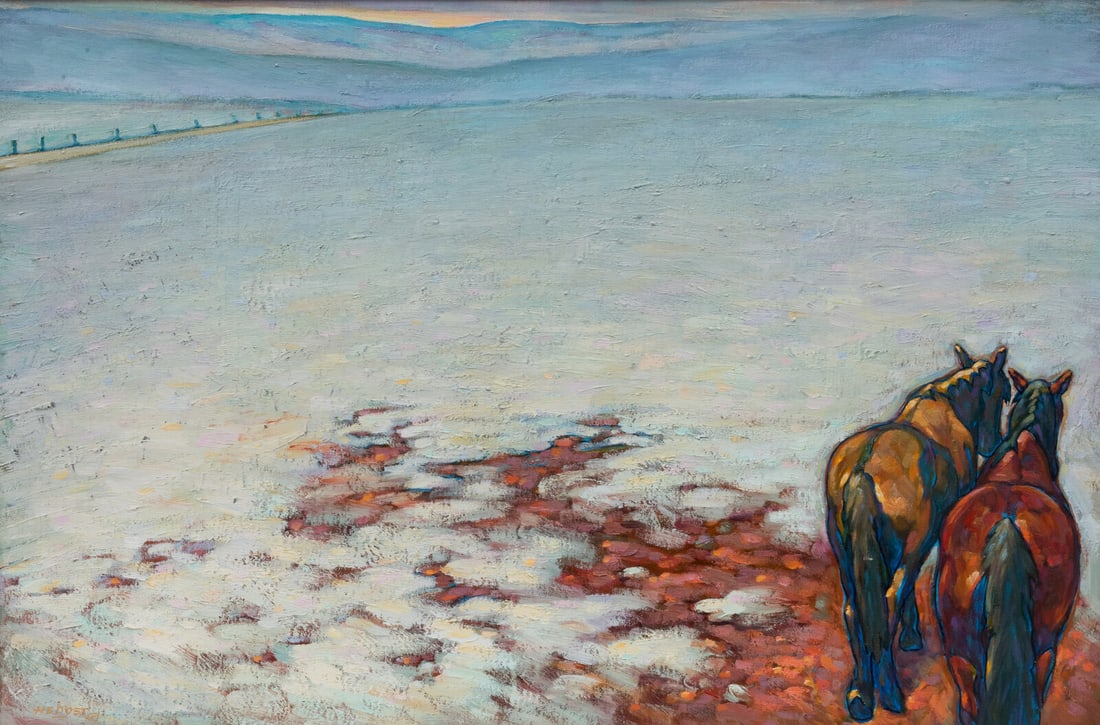 Howard Post (American, b. 1948) Horses in Snow (1 of 4)