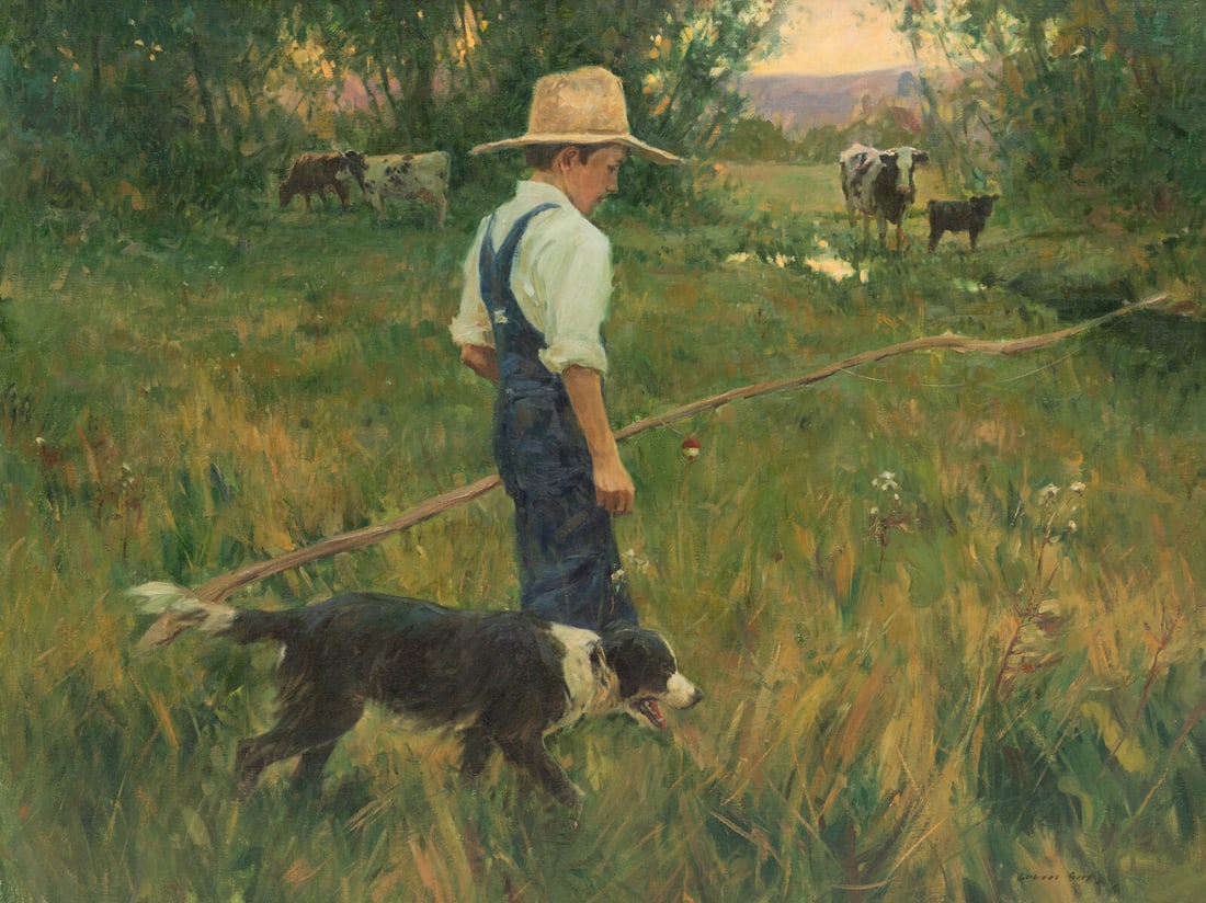 Loren Entz (American, b. 1949) Fishing Buddies (1 of 3)