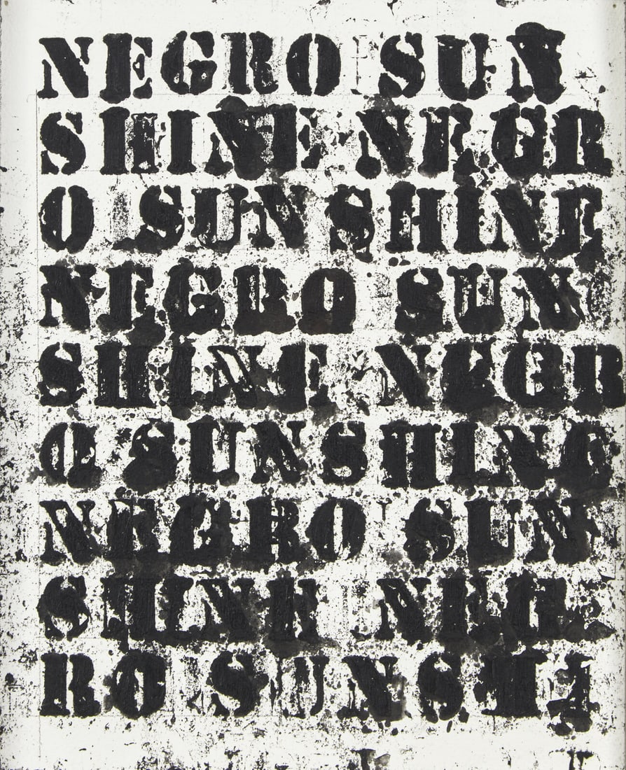 Glenn Ligon (American, b. 1960) Study for Negro Sunshine II #13, 2011: Glenn Ligon (American, b. 1960) Study for Negro Sunshine II #13, 2011 oilstick and gesso on paper signed, dated and titled (verso) 10 x 8 1/8 inches. Provenance: Regen Projects, Los Angeles Private Co