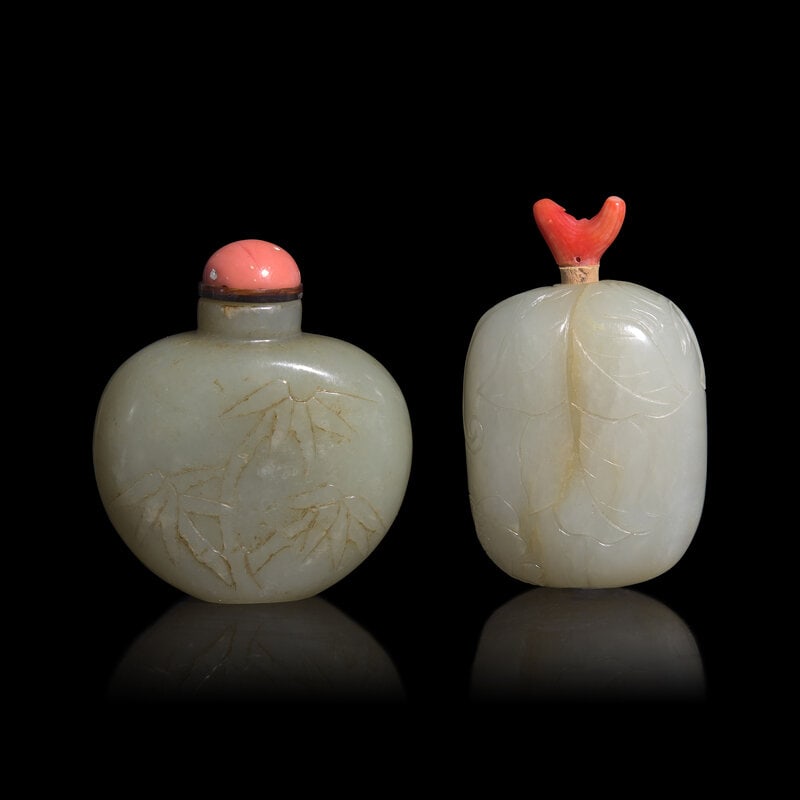 Two Chinese Carved Jade Snuff Bottles (1 of 2)
