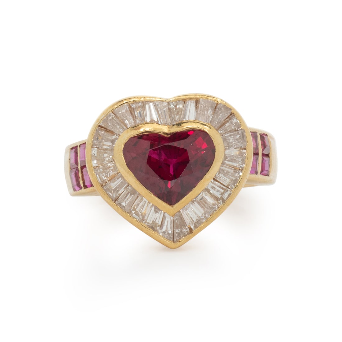 YELLOW GOLD, RUBY, AND DIAMOND RING (1 of 3)