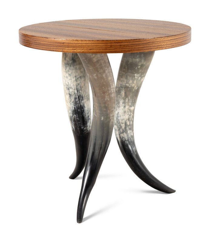 A Horn and Wood Veneer Side Table (1 of 13)