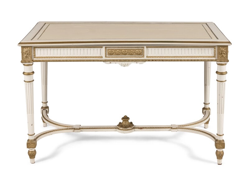 A Louis XVI Style Painted and Parcel Gilt Table (1 of 13)