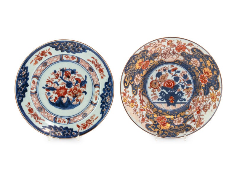 Two Chinese Export Imari Palette Porcelain Plates (1 of 2)