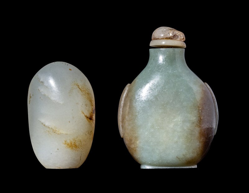Two Chinese Celadon Jade Snuff Bottles (1 of 3)