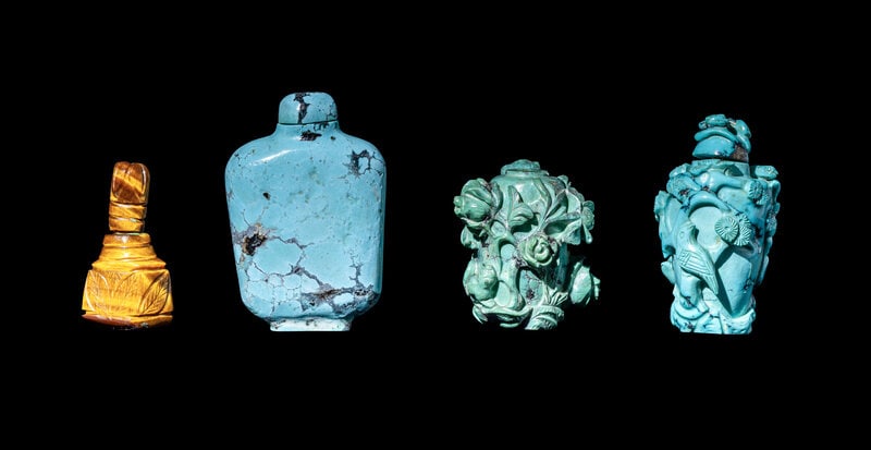 Four Chinese Hardstone Snuff Bottles (1 of 2)