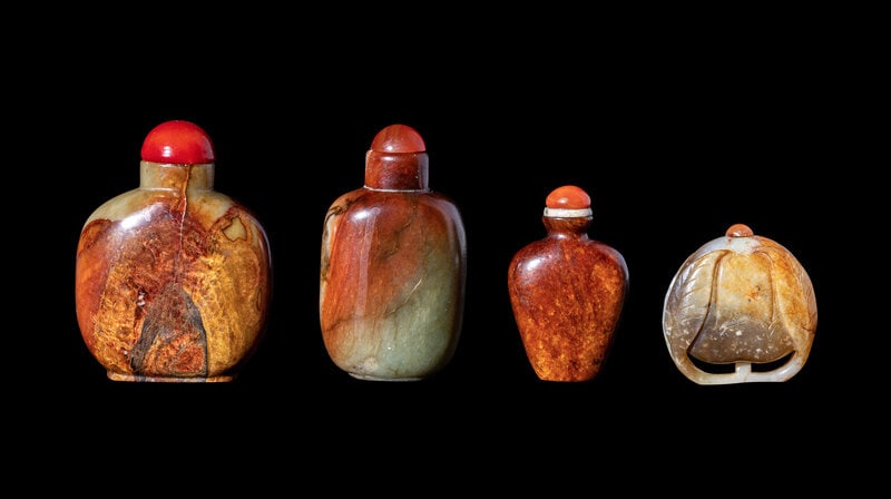 Four Chinese Russet Jade Snuff Bottles (1 of 2)