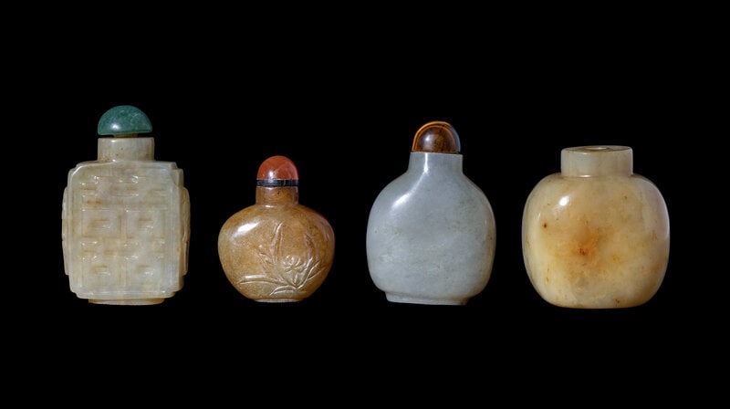 Four Chinese Jade Snuff Bottles (1 of 2)
