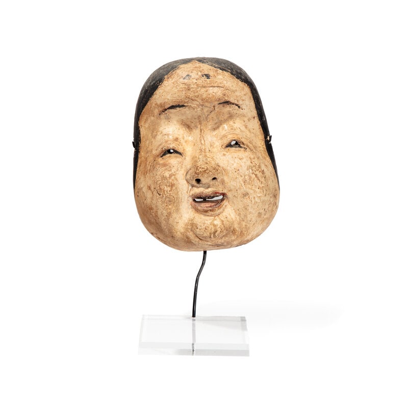 A Small Japanese Painted Noh Mask of a Young Girl (1 of 2)