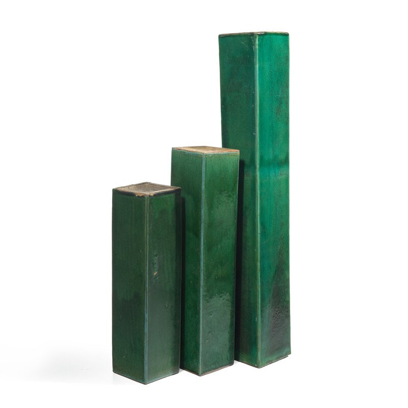 Three Chinese Turquoise Glazed Column Shaped Architectural Elements, Qing Dynasty (1644-1911) (1 of 2)