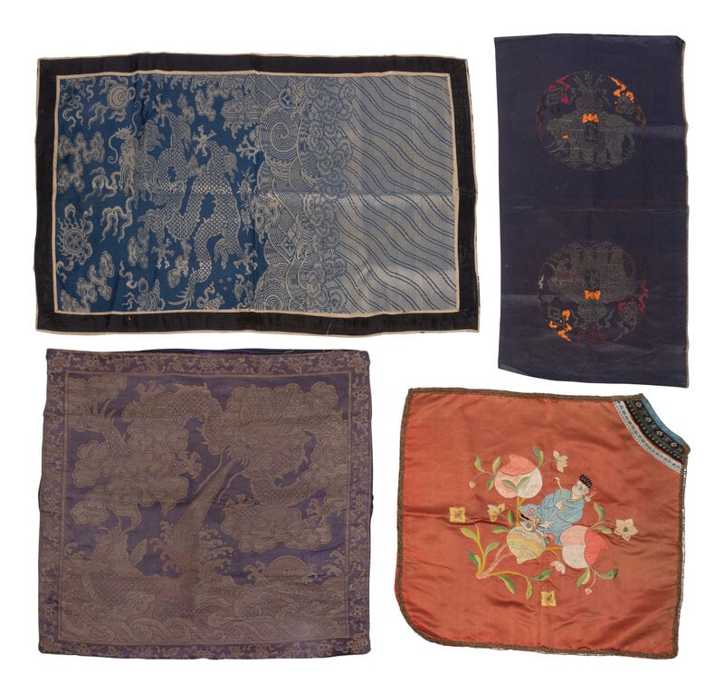 Four Chinese Textile Panels (1 of 2)