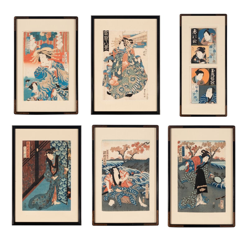Six Japanese Woodblock Prints (1 of 7)