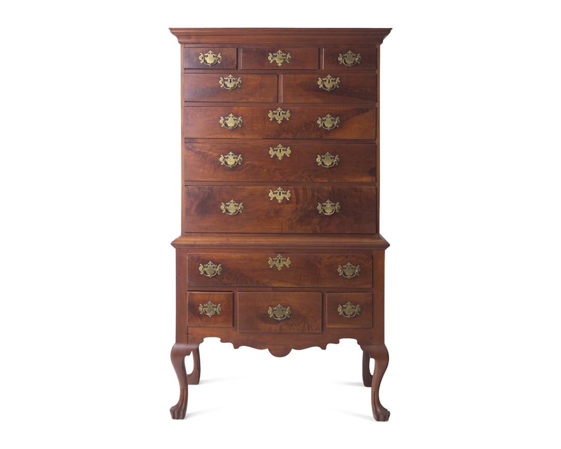 A Queen Anne Carved Walnut High Chest, Philadelphia, PA, Circa 1760 (1 of 2)