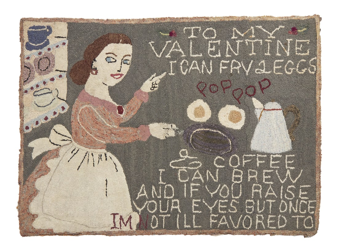 A Pictorial Hooked Rug, Attributed to James L. and Mercedes Hutchinson, New York, (active 1925-1945) (1 of 2)