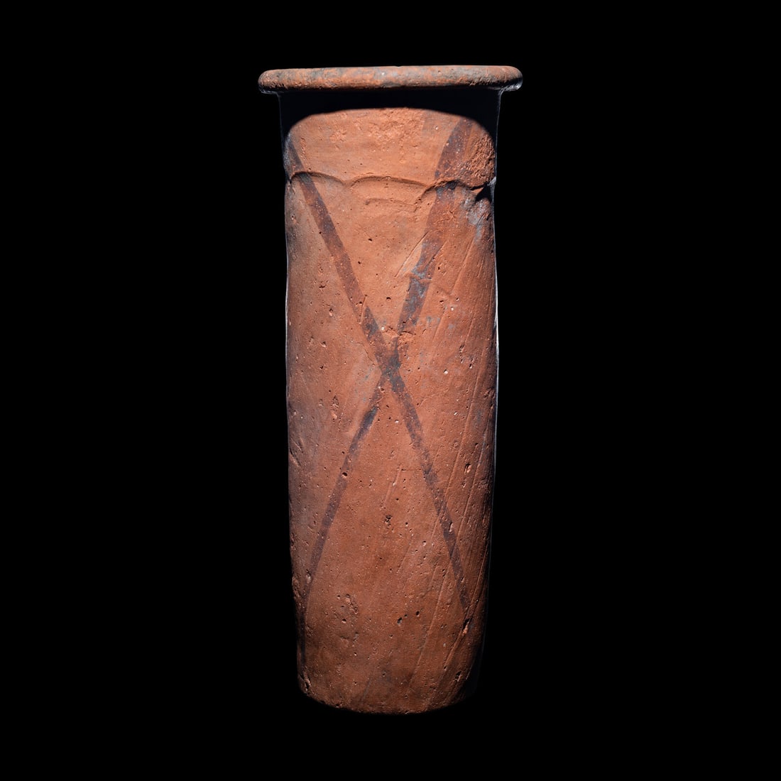 An Egyptian Painted Terracotta Cylinder Jar (1 of 4)